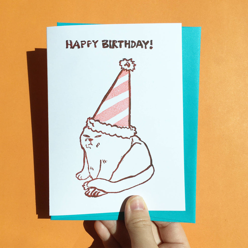 Hand-printed Card - Happy Birthday Grumpy