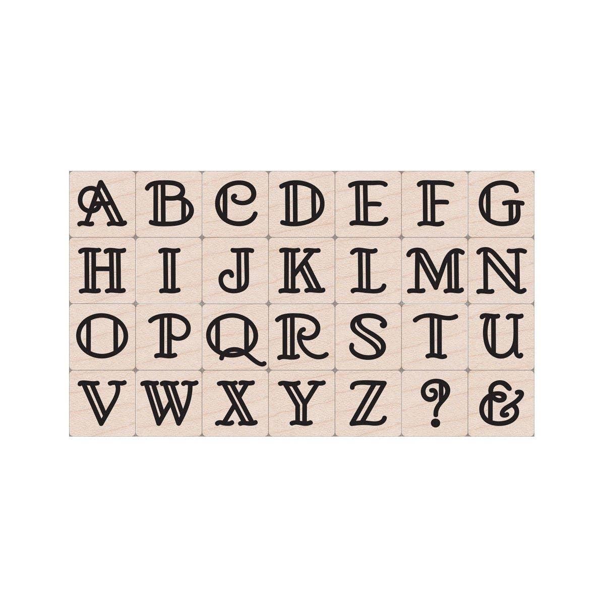 Art Deco Letters Rubber Stamp Set