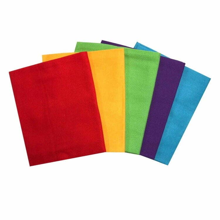 Colourful Fat Quarter Bundle, Red Yellow Green 5 Piece