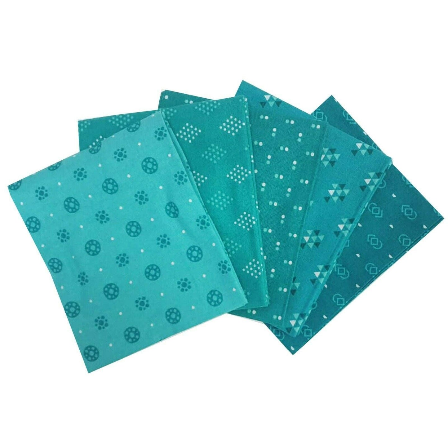Blue Fat Quarter Bundle, Geometric Cotton Fabric  2