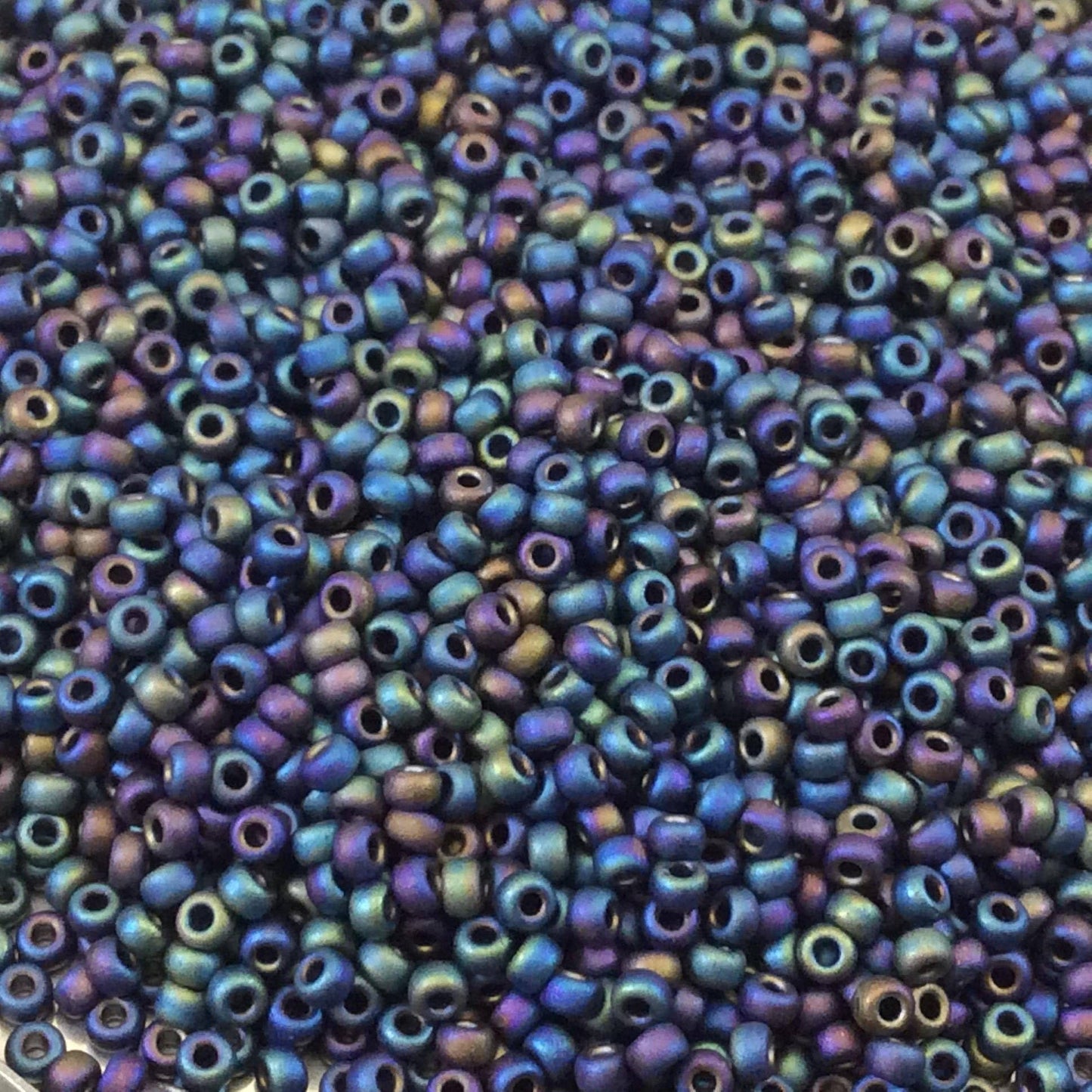 Size 11/0 Matte Finish Metallic Purple Iris Miyuki Glass Seed Beads - Sold by 23 Gram Tubes (~ 2500 Beads / Tube) - (11-92018)