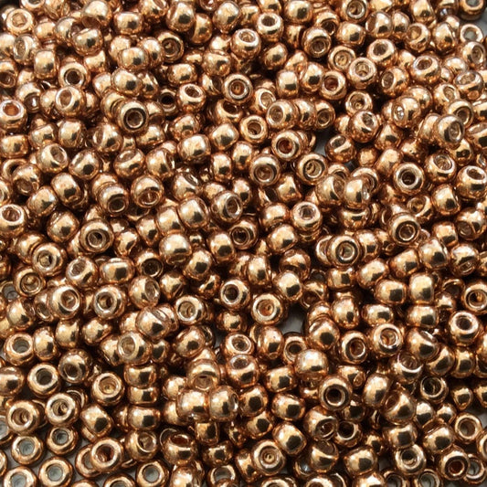 Only Beads - Size 8/0 Glossy Galvanized Yellow Gold Genuine Miyuki Glass Seed Beads - Sold by 22 Gram Tubes (Approx. 900 Beads per Tube) - (8-91053)