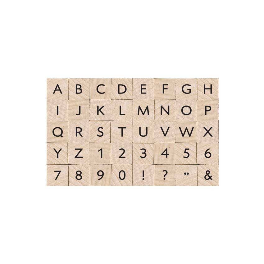 Essential Uppercase Letters & Numbers Rubber Stamp Set