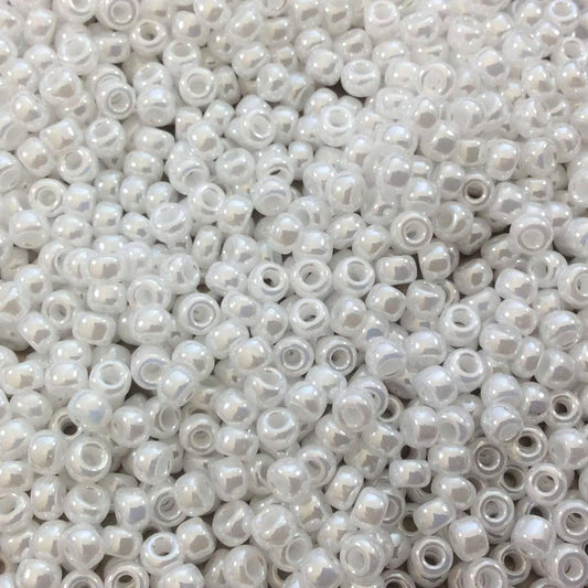 Only Beads - Size 8/0 Glossy Finish Ceylon White Genuine Miyuki Glass Seed Beads - Sold by 22 Gram Tubes (Approx. 900 Beads per Tube) - (8-9528)