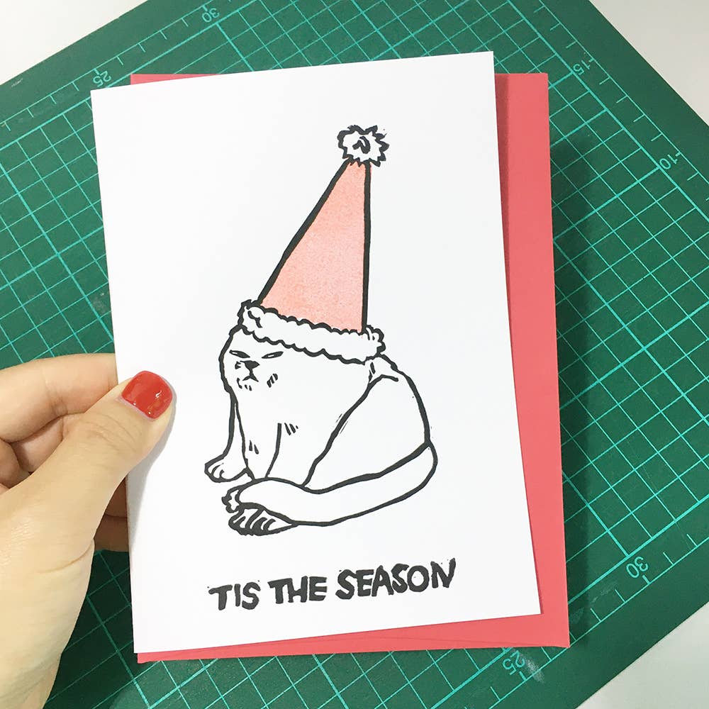Hand-printed Card - Tis The Season