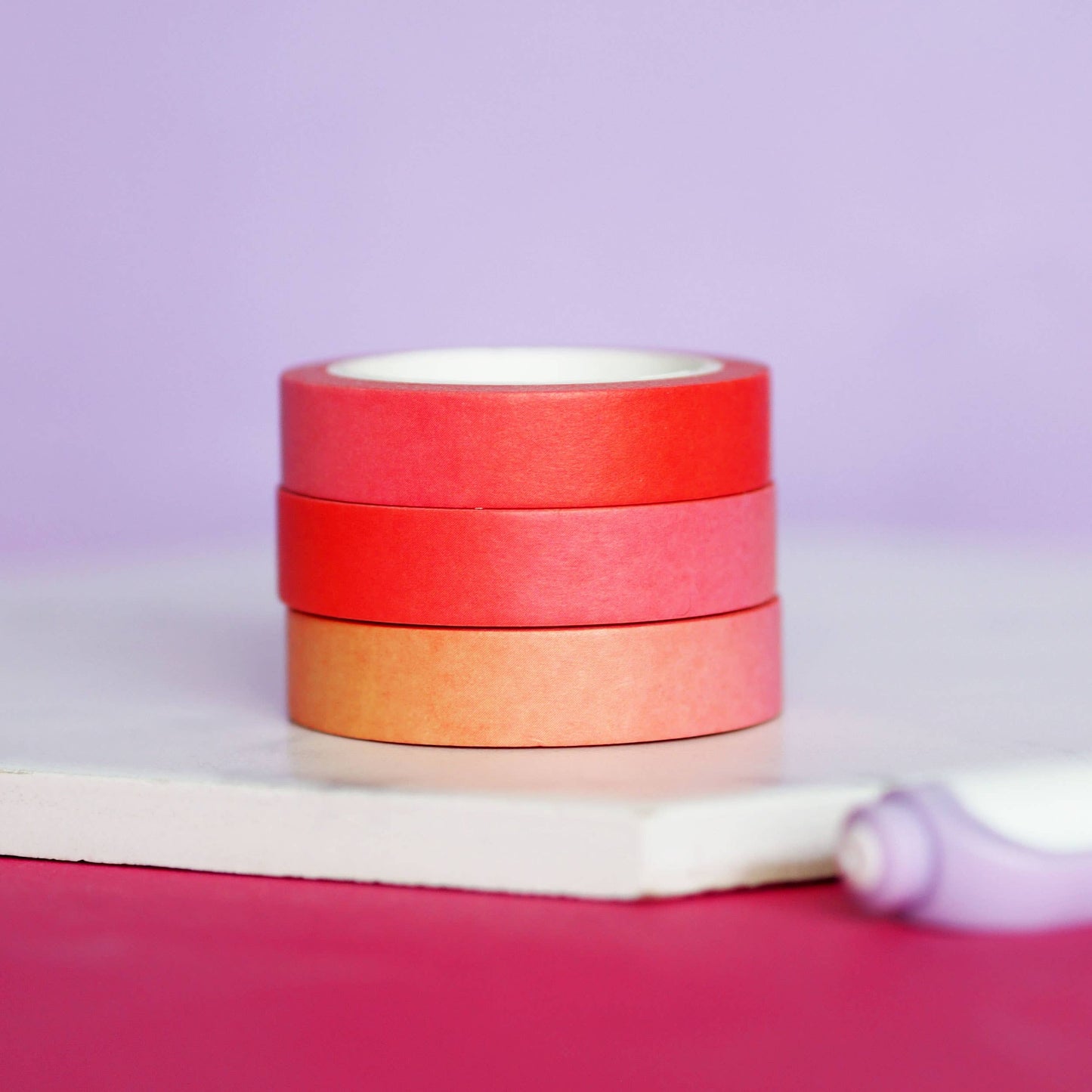 Warm Pink Ombre Gradient Narrow Washi Tape