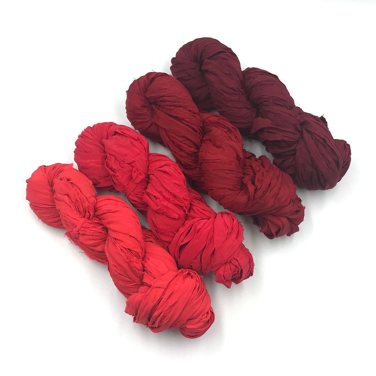 Silk Chiffon Ribbon Ombre - Lava Colors