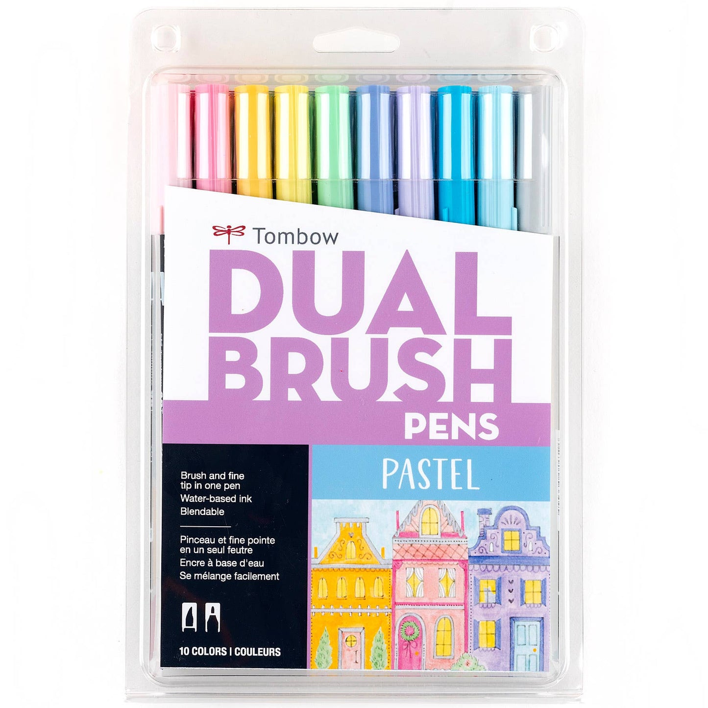 Dual Brush Pen Art Markers: Pastel - 10-Pack
