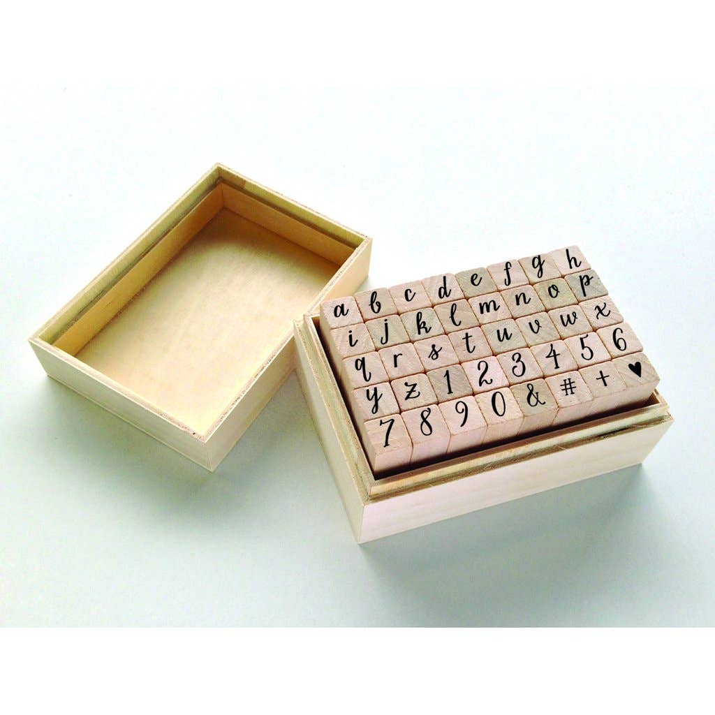 Casual Letters & Numbers Rubber Stamp Set