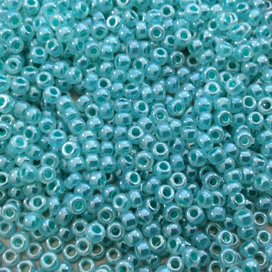 Size 8/0 Glossy Finish Ceylon Turquosie Genuine Miyuki Glass Seed Beads - Sold by 22 Gram Tubes (Approx. 900 Beads per Tube) - (8-9536)