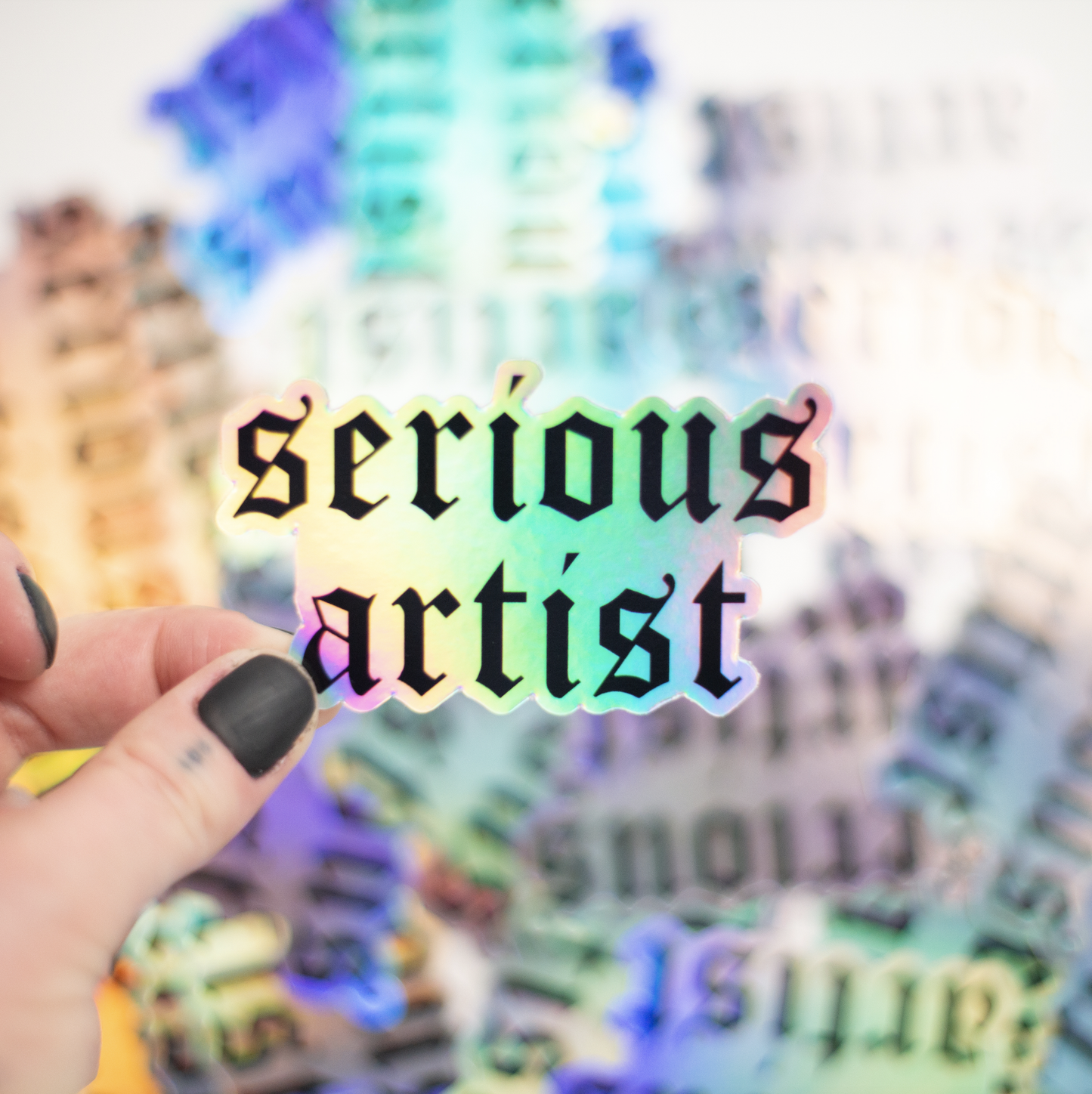 'Serious Artist" Holographic Sticker