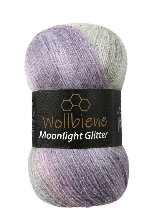 woolen bee moonlight glitter batik crochet knitting wool: 2700 rose grey