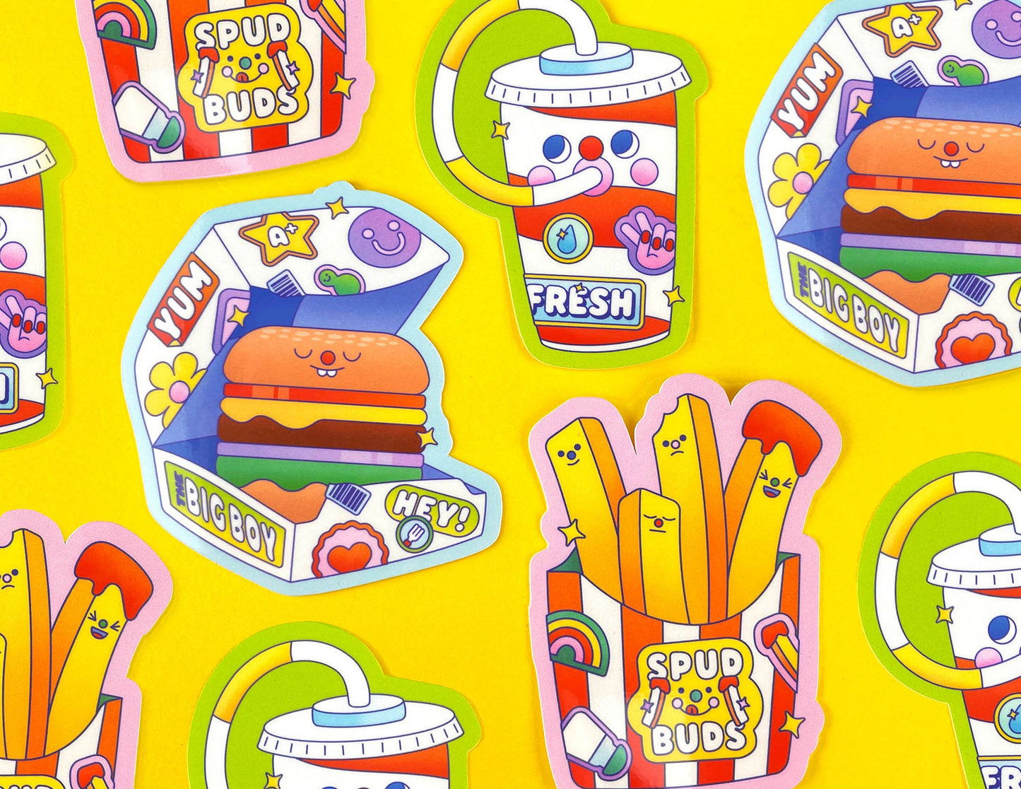 Happiest Meal Pack | 3 High Quality Glossy Stickers