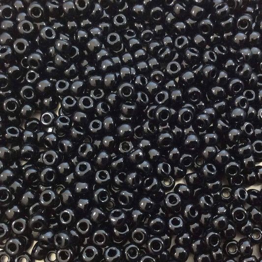 Only Beads - Size 8/0 Glossy Finish Opaque Jet Black Genuine Miyuki Glass Seed Beads - Sold by 22 Gram Tubes (Approx. 900 Beads per Tube) - (8-9401)