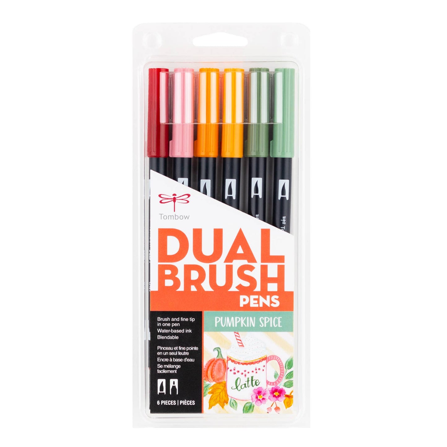 Dual Brush Pen Art Markers, Pumpkin Spice, 6-Pack