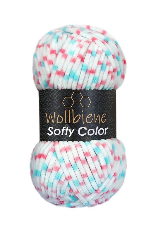 Wollbiene - Softy Color Chenille Wolle 100gr farbig Stricken Hobby DIY