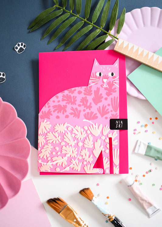Catisse shapes Cat cut out card