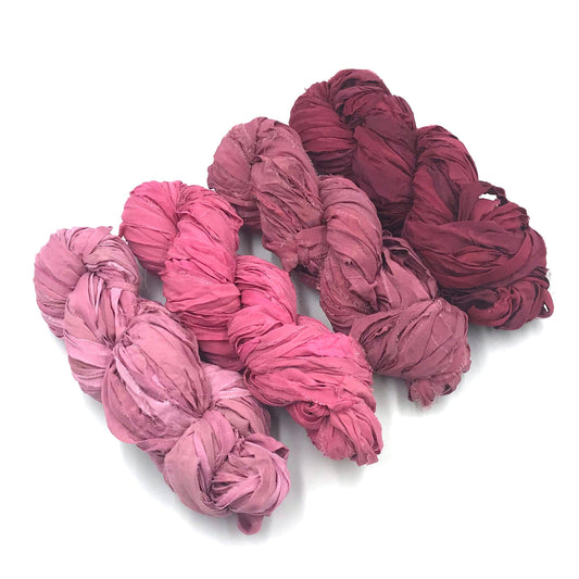 Silk Chiffon Ribbon Ombre - Pinks & Purples