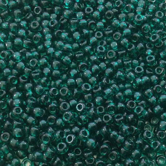 Only Beads - Size 8/0 Glossy Finish Trans. Emerald Green Genuine Miyuki Glass Seed Beads - Sold by 22 Gram Tubes (Approx. 900 Beads per Tube) - (8-9147)