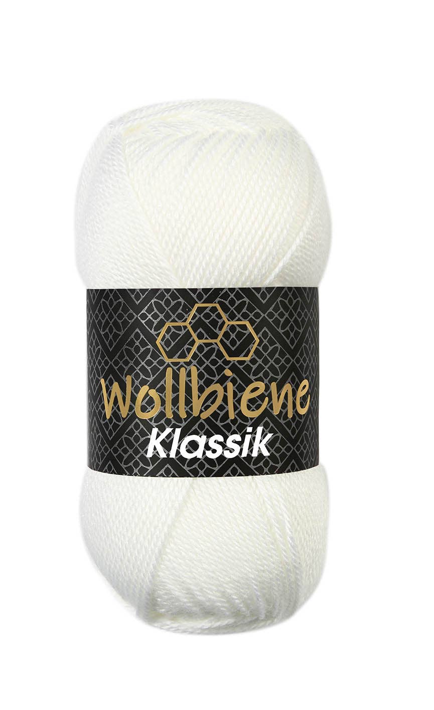 Wollbiene - Wollbiene Klassik Strickwolle Uni Farben Häkelwolle 100g