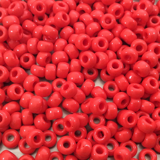Only Beads - Size 6/0 Opaque Glossy Regular Red Genuine Miyuki Glass Seed Beads - Sold by 20 Gram Tubes (Approx. 200 Beads per Tube) - (6-9408)