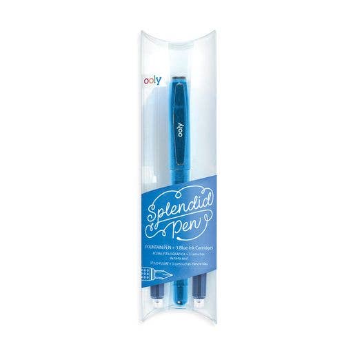 OOLY - Splendid Fountain Pen - Blue (Set of 1 Pen & 3 Ink Refills