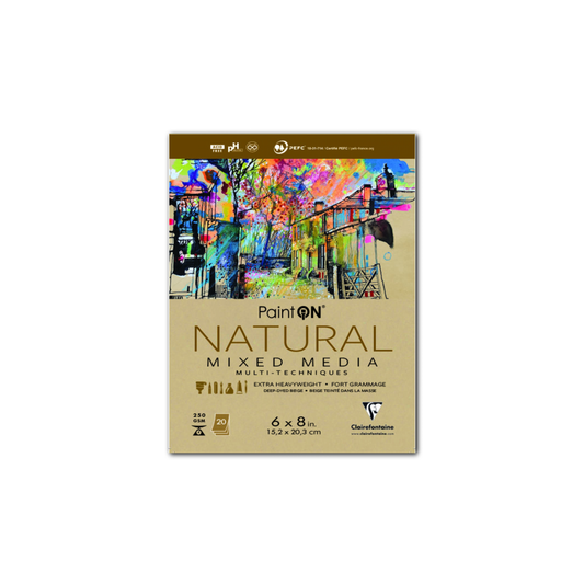 PaintON Mixed Media Pads - 250g - Six Colors - Three Sizes: NATURAL 6x8
