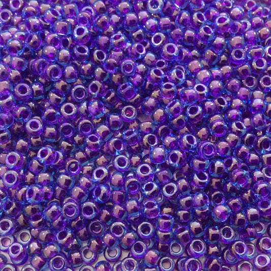 Only Beads - Size 8/0 Glossy Finish Fuchsia Lined Aqua Genuine Miyuki Glass Seed Beads - Sold by 22 Gram Tubes (Approx. 900 Beads/Tube) - (8-9352)