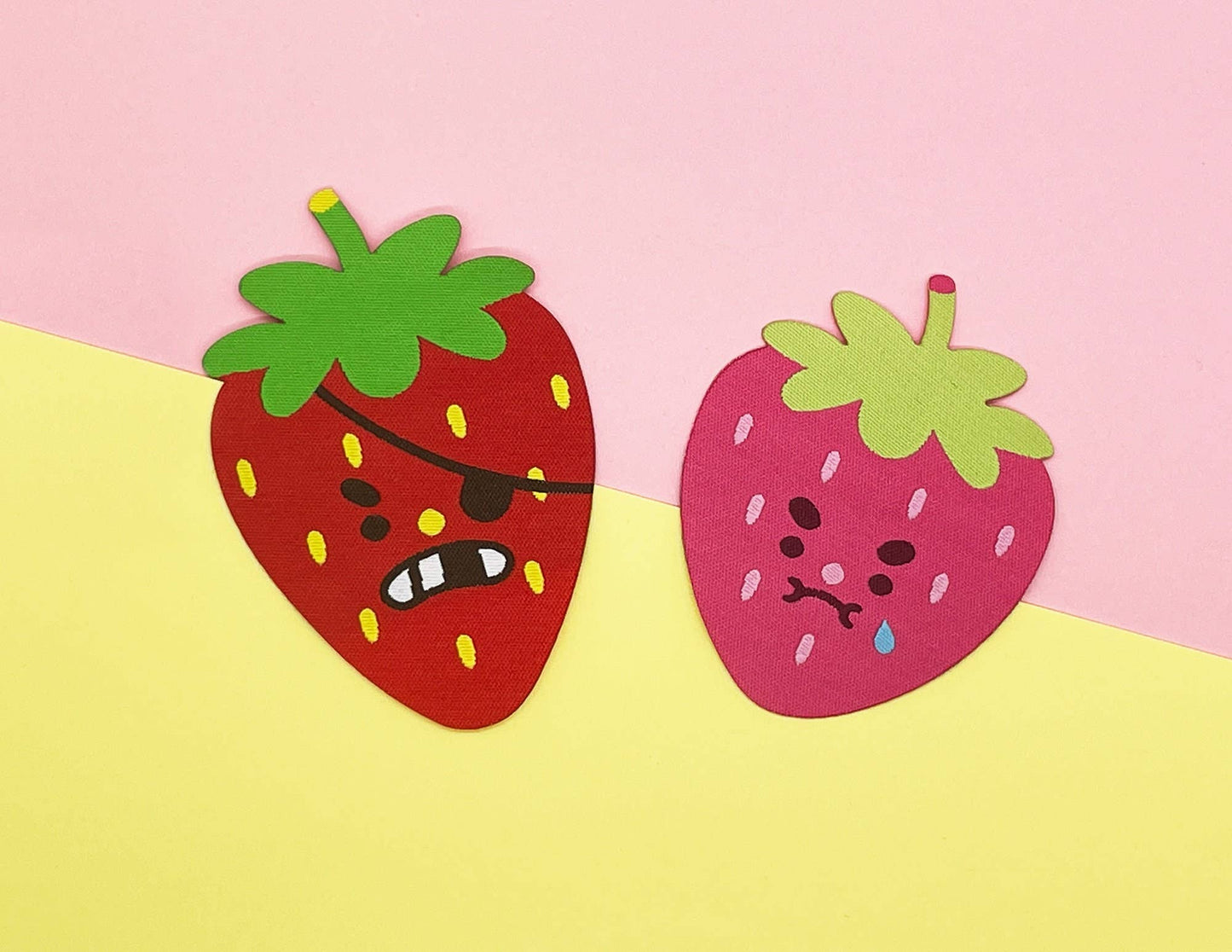 Strawbaddy And Strawbaby Strawberry Woven Patch | Cute Woven