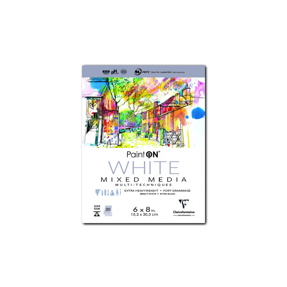 
                      
                        PaintON Mixed Media Pads - 250g - Six Colors - Three Sizes: WHITE 6x8
                      
                    