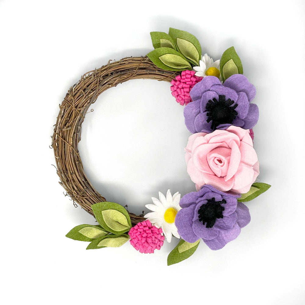 Summer Flowers Felt Wreath Craft Kit