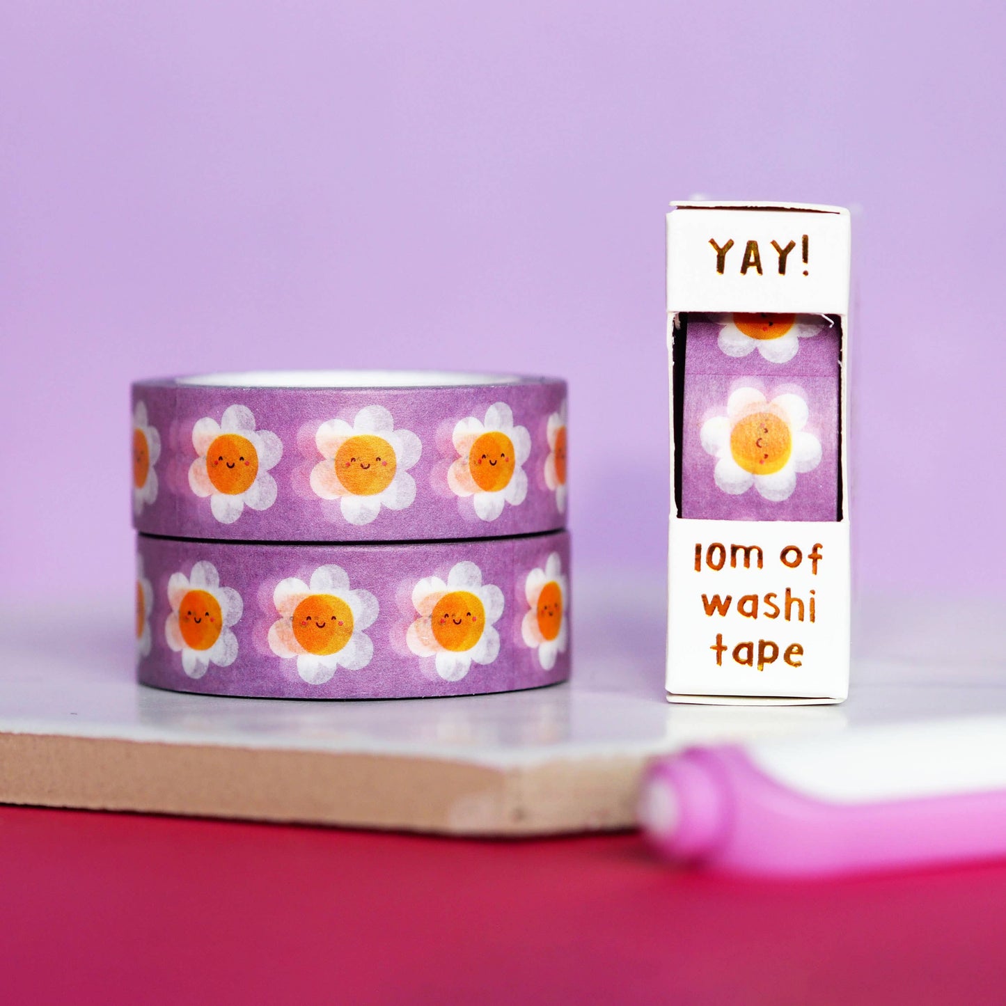 Lilac Daisies Purple Washi Tape
