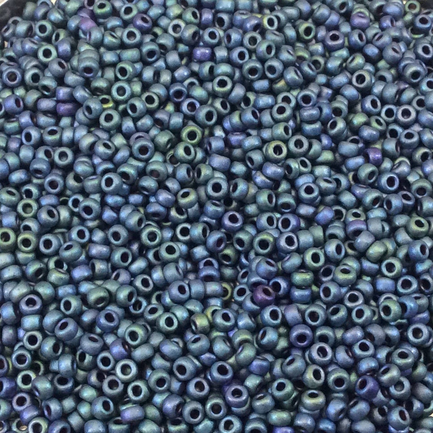 Size 11/0 Matte Finish Metallic Blue-Green  Miyuki Glass Seed Beads - Sold by 23 Gram Tubes (~ 2500 Beads / Tube) - (11-92064)