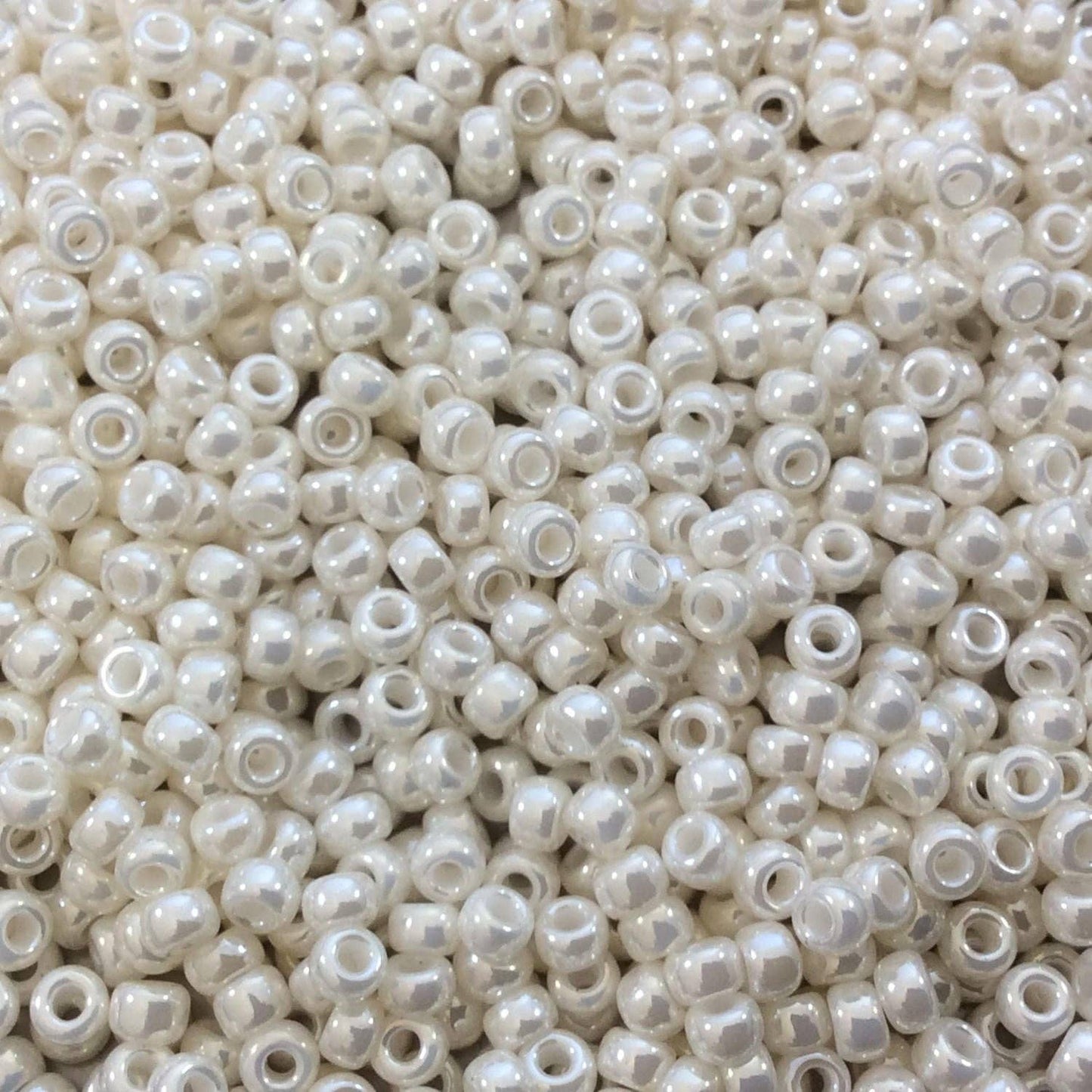 Size 8/0 Glossy Finish Ceylon Ivory Genuine Miyuki Glass Seed Beads - Sold by 22 Gram Tubes (Approx. 900 Beads per Tube) - (8-9592)