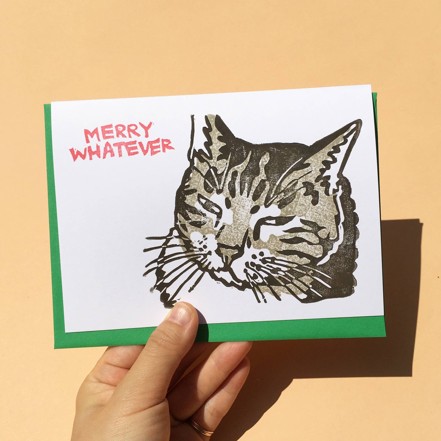 Hand-printed Card - Merry Whatever
