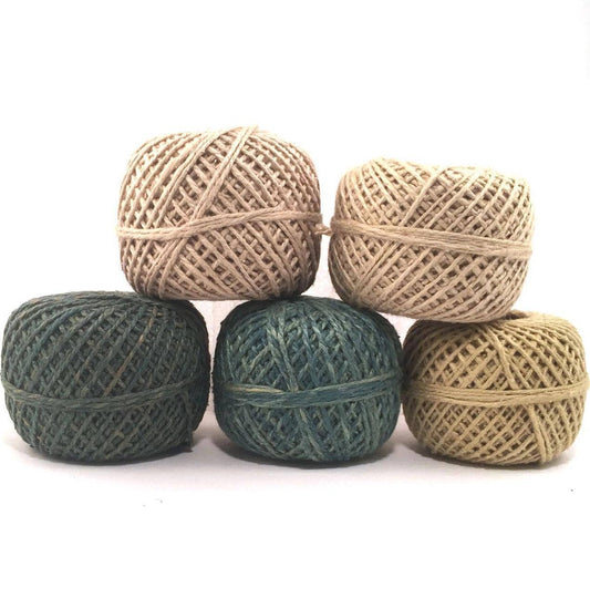 DK Weight Naturally Herbal Dyed Recycled Silk Yarn - Greens