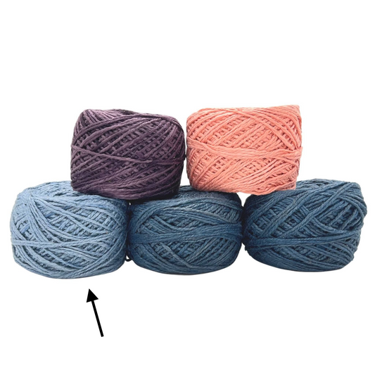 DK Weight Naturally Herbal Dyed Recycled Silk Yarn - Blues